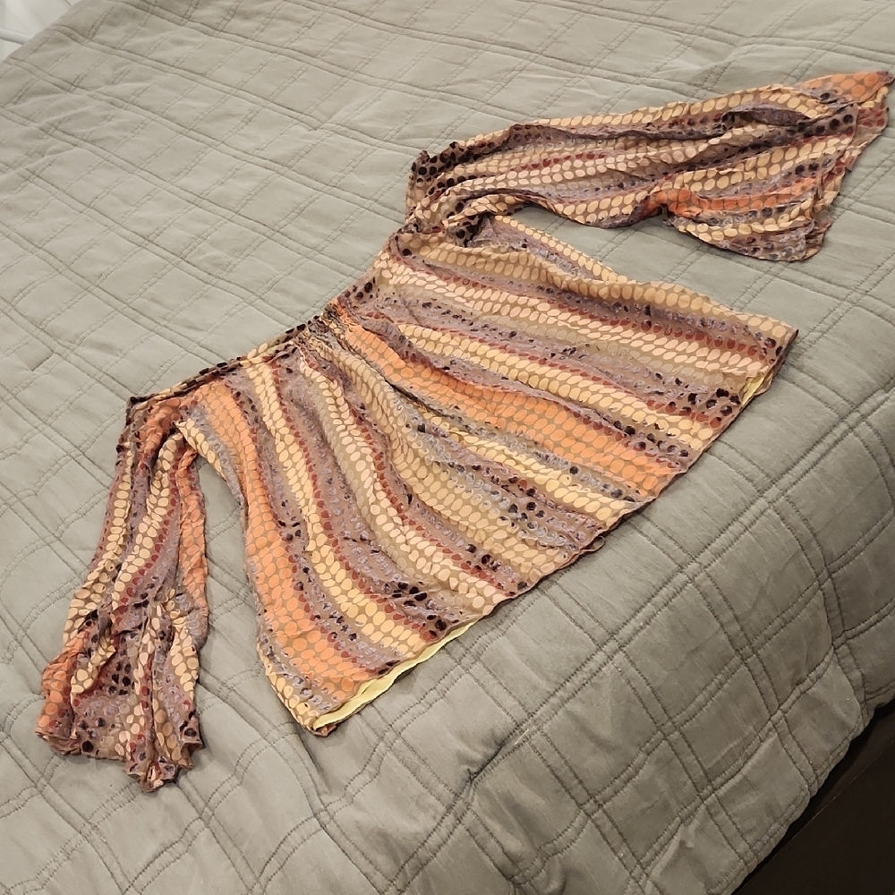 LaRok Earthy Tones Off-Shoulder Blouse With Bell Sleeves Size XS!